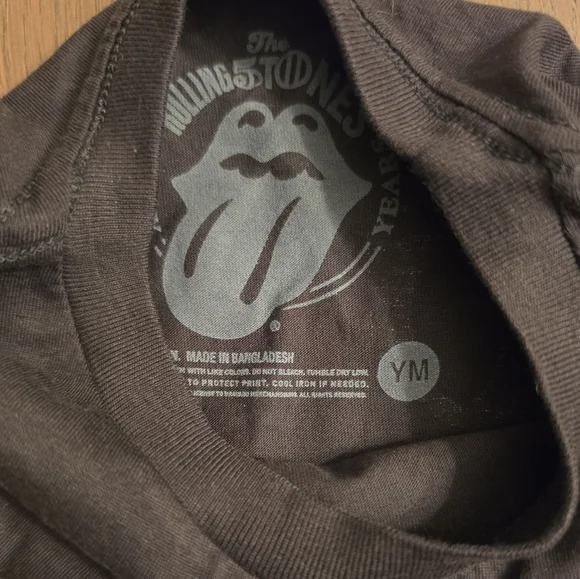 The Rolling Stones 2013 Tour Grrr! Black Shirt - 50 Years Live - Size Is Youth M - Picture 2 of 3